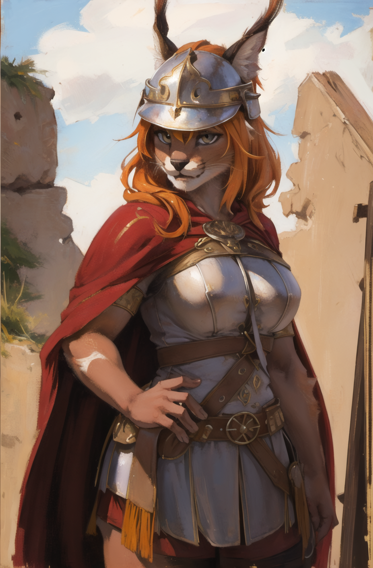 00072-3832645387-absurdres, highres, ultra detailed, masterpiece, cel shading,africa,cowboy shot_furry girl,caracal,long orange hair,shiny hair,(.png